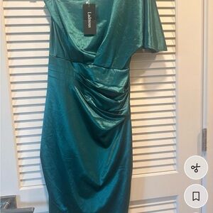 Lulu's One Shoulder Teal Dress
